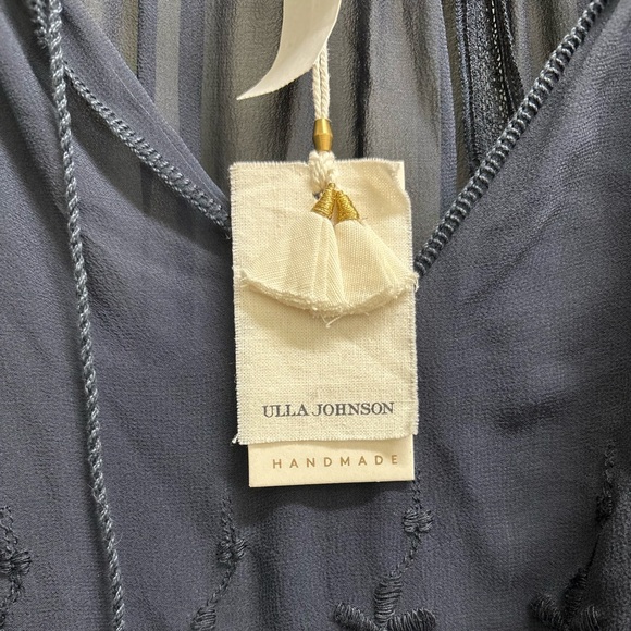 Ulla Johnson Frances Silk Embroidered Tassel Dress Midnight Blue Size 4 NWT Boho - Picture 6 of 11